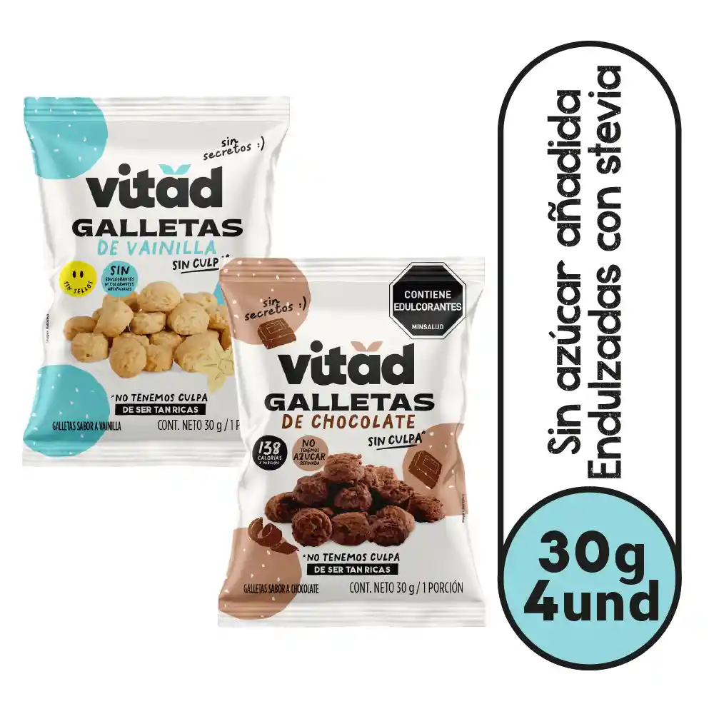 VITAD Galletas surtidas sin azucar añadida x4 unds