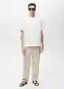 Camiseta Gari Blanco Talla L Hombre Mango