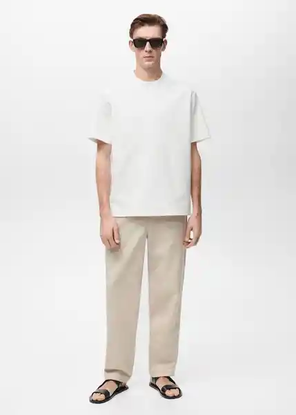 Camiseta Gari Blanco Talla L Hombre Mango