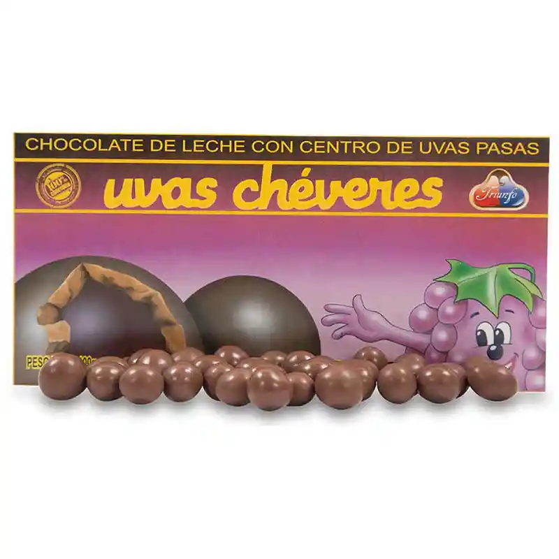 Triunfo Uvas Chéveres Chocolate de Leche con Centro de Uvas Pasas
