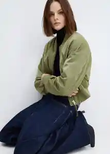 Chaqueta Crush Khaki Talla XL Mujer Mango