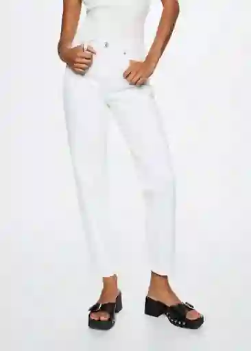 Jeans Mom80 Blanco Talla 34 Mujer Mango