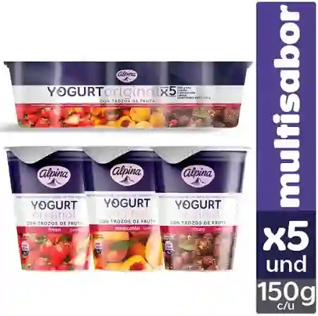 Alpina Yogurt Original Con Trozos de Fruta Sabores Surtidos