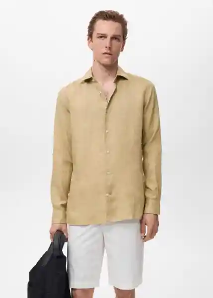 Camisa Tucan Beige Talla XS Hombre Mango