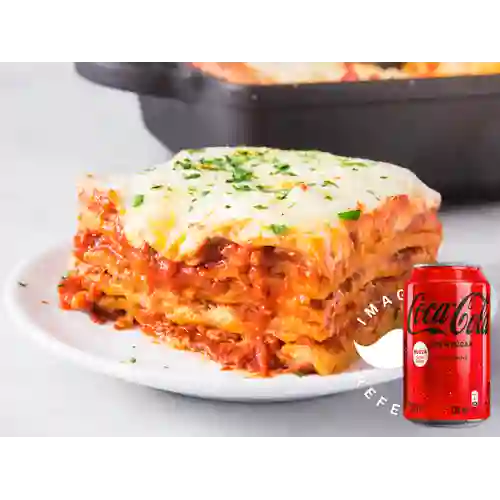 Combo Lasagna de Carne + Coca-Cola Sin Azucar 330ml
