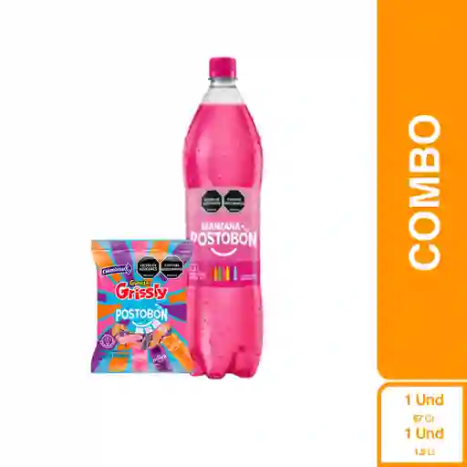 Combo Grissly Goma Postobón 67 g + Manzana 1;5 L