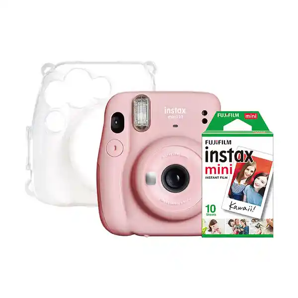 Instax Fujifilm Kit Cámara Mini 11 Rosa