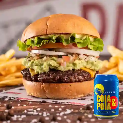 Combo Hamburguesa Res Guacamole + Cola & Pola 330 ml