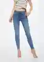 Jeans Pushup Tejano Medio Talla 50 Mujer Mango