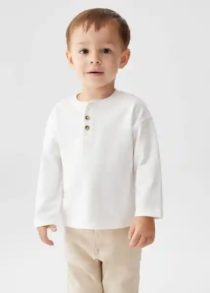 Camiseta Henleyb Off White Talla 70 Niños Mango