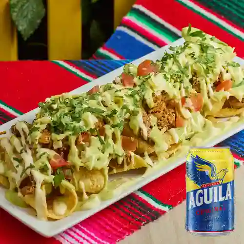 Combo Super Nachos + Cerveza Aguila Original Lta 330ml
