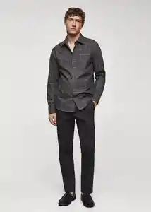 Camisa Roma Gris Talla L Hombre Mango