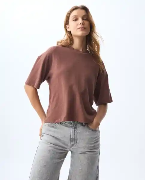 Camiseta Mujer Café Talla S 601G003_CAF191430 Americanino