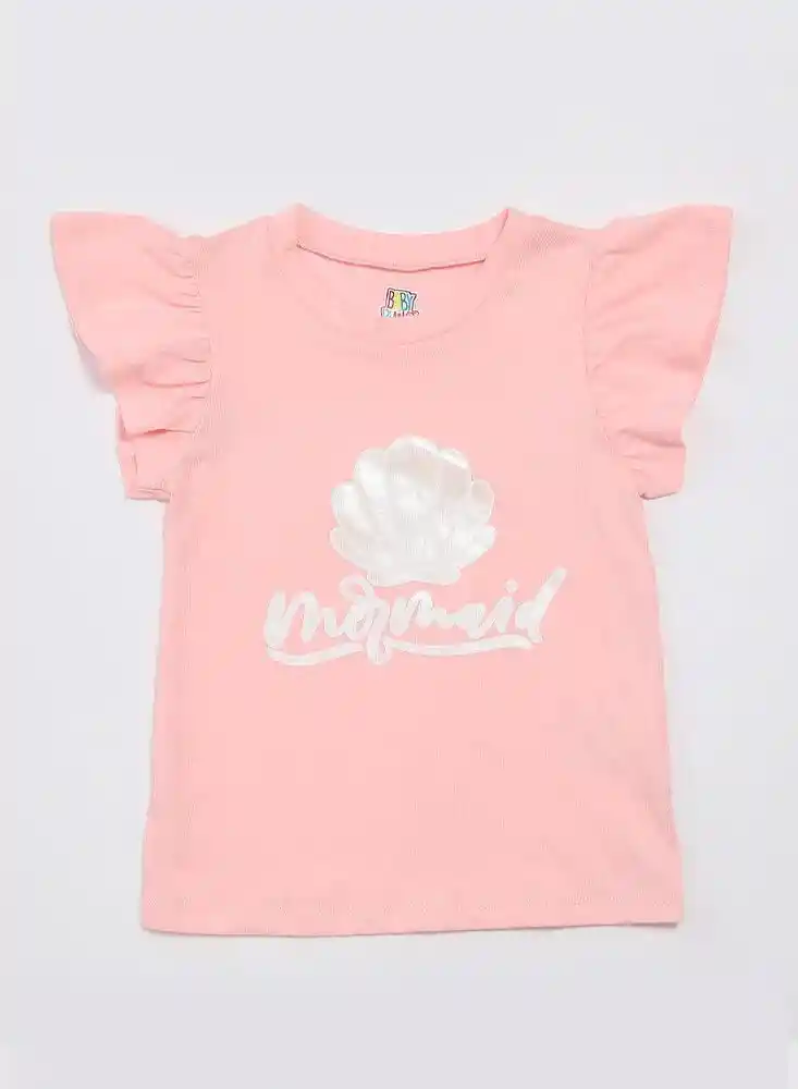 Camiseta Manga Corta 3t-rosado