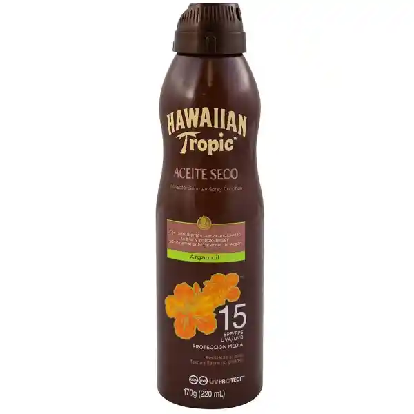 Hawaiian Tropic Loción Bron Argan SPF15 Protección Media