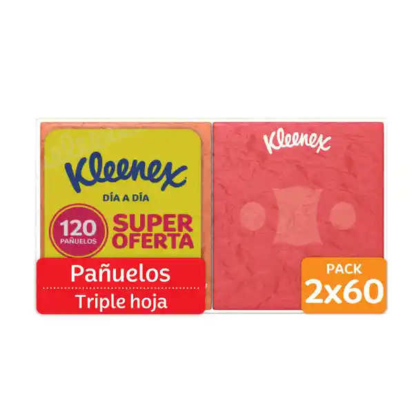 Pañuelos Faciales Kleenex Cubo 2 x 60 Und
