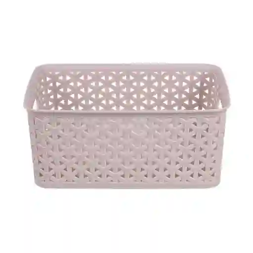 Canasto Simil Rattan Gris 19.5x25x10.5 Cm