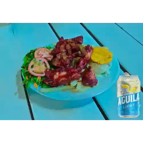 Combo Costillas BBQ + Cerveza Aguila Light Lta 330ml