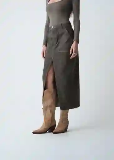 Falda Alfie Mujer Gris Cable Talla 12 549g301 Naf Naf