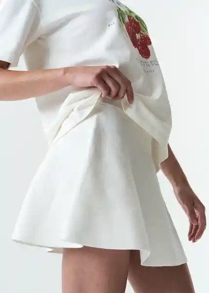 Falda Mujer Crudo Puro Claro Talla M 443G035 Naf Naf