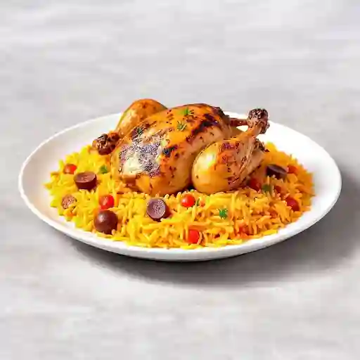 Arroz español mas pollo entero