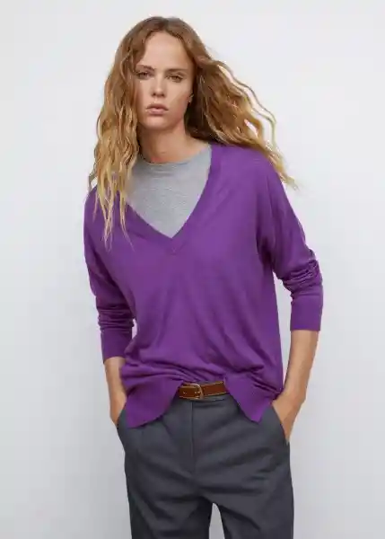 Jersey Lombia Morado Talla L Mujer Mango