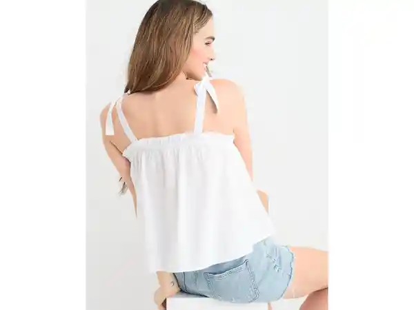 American Eagle Top Tank Aerie Hombros Para Anudar Blanco Medium