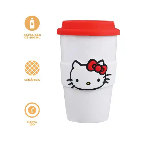 Vaso de Cerámica Hello Kitty Sanrio Rojo 400 mL Miniso