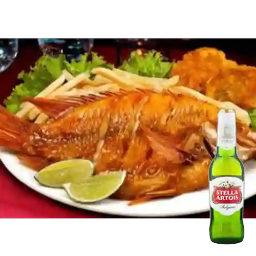 Combo Pargo Frito + Stella Artois 350 ml