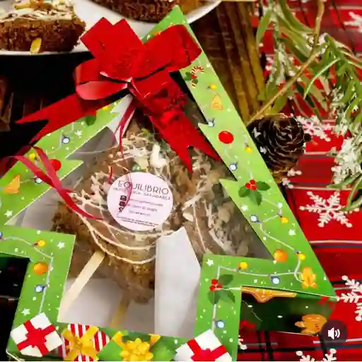 Arbolito de brownies navideño