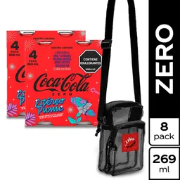 Combo Gaseosa Coca-Cola Zero 269 mL x 8 Und + 1 Crossbody