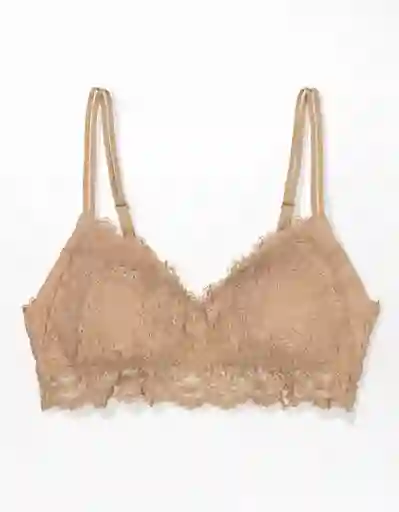 American Eagle Bralette Encaje Push up Nude Natural Talla L