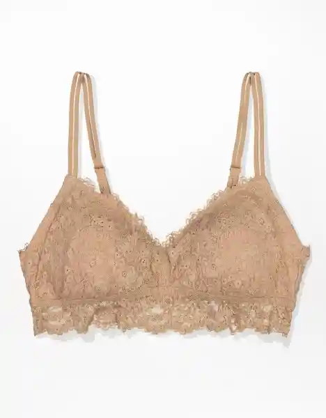 American Eagle Bralette Encaje Push up Nude Natural Talla L