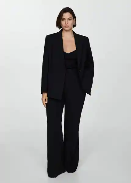 Blazer Iguana Negro Talla 18 Mujer Mango