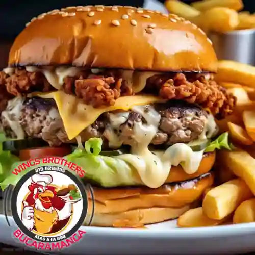 Wing Burger Mixta Carne de Res y Pollo