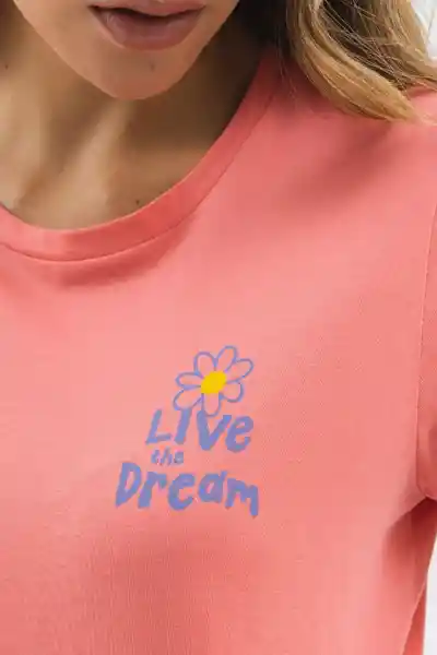 Ragged Camiseta Live The Dream Color Rosado Medio Talla XL