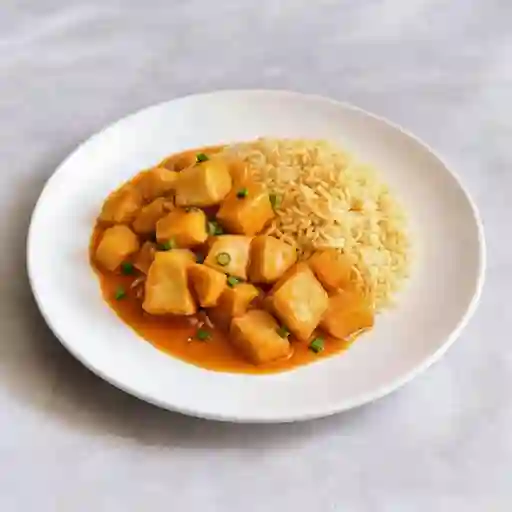 Agridulce, pollo y cerdo mediano