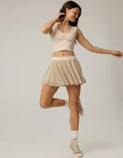 Falda Aerie Beige Talla: MEDIUM 1730119 American Eagle