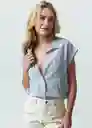 Camisa Martina Mujer Azul Zen Claro T L 012G303 Naf Naf