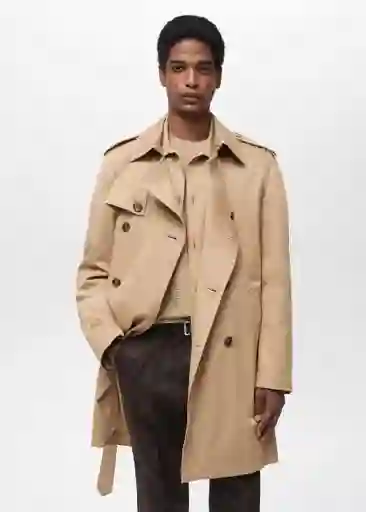 Abrigo Parka Tango Camel Talla M Hombre Mango