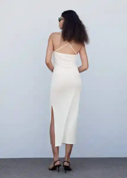 Vestido Rejina Blanco Talla L Mujer Mango