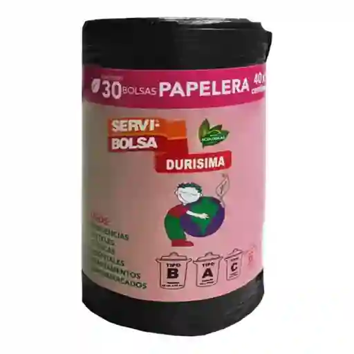 Servibolsa Bolsa Basura Tipo Papelera Negra 40-54