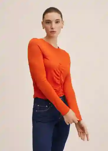 Camiseta Merla Naranja Talla S Mujer Mango