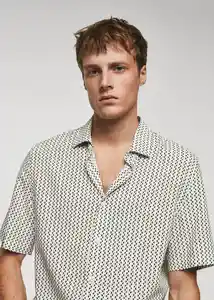 Camisa Dots2-H Rojo Talla M Hombre Mango