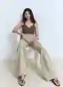 Jean Bea Khaki Talla 36 Mujer Mango
