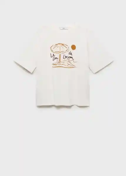 Camiseta Ete-W Off White Talla M Mujer Mango