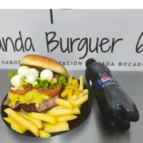 Hamburguesa Panda Pepiada en Combo