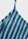 Vestido Pom Azul Talla S Mujer Mango