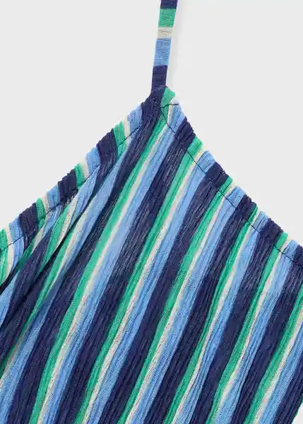 Vestido Pom Azul Talla S Mujer Mango
