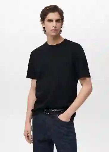 Camiseta Kimi Negro Talla L Hombre Mango
